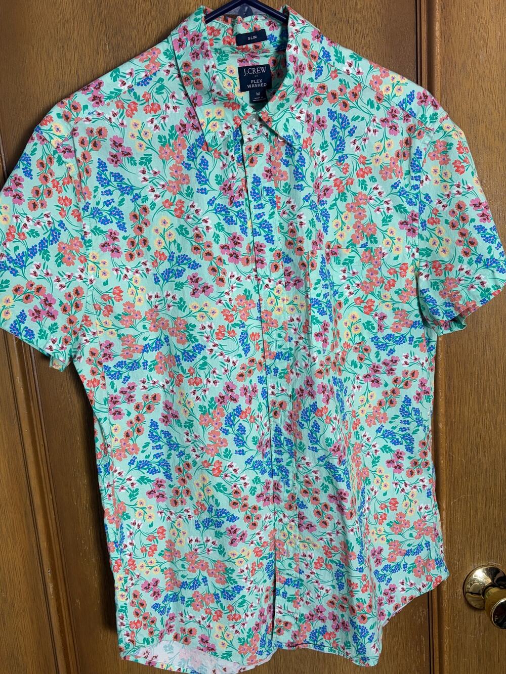 Reimagined by J. Crew Flex Washed Slim Fit‎ Floral Shirt Medium Spring Summer